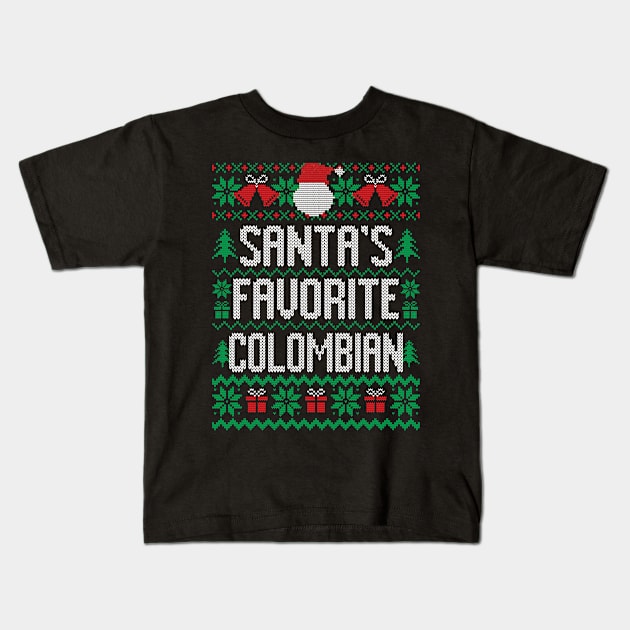 Santa's Favorite Colombian Kids T-Shirt by Saulene